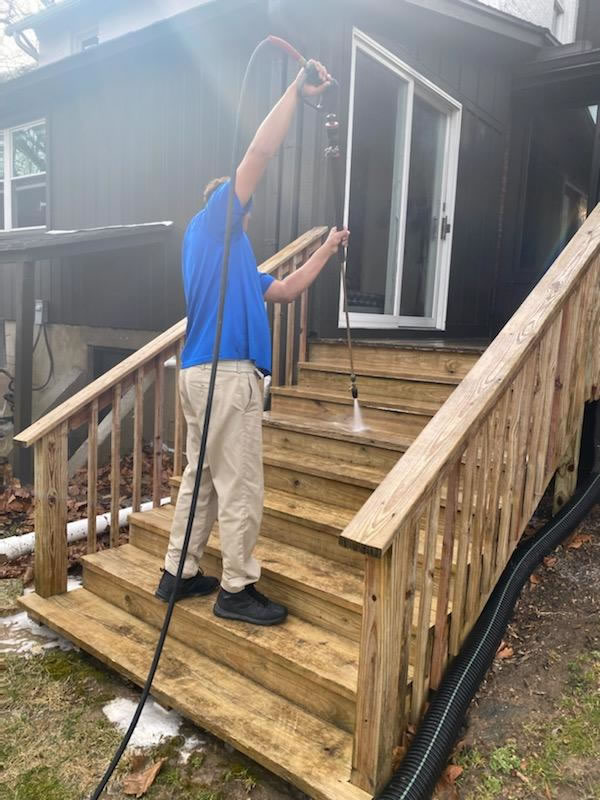 Powerwashing Stairs